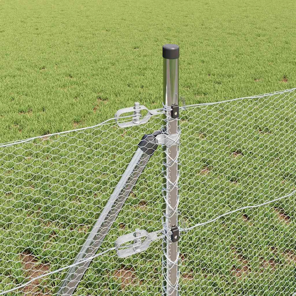 Heksagonalinė tvoros tvirtinimo sistema 100 x 0,5 m Sidabrinė