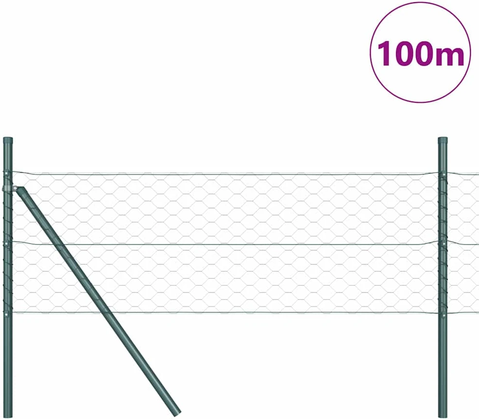 Heksagonalinė tvoros tvirtinimo sistema 100 x 0,8 m Pilka