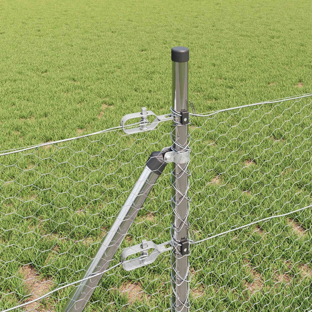 Heksagonalinė tvoros tvirtinimo sistema 50 x 0,5 m Sidabrinė