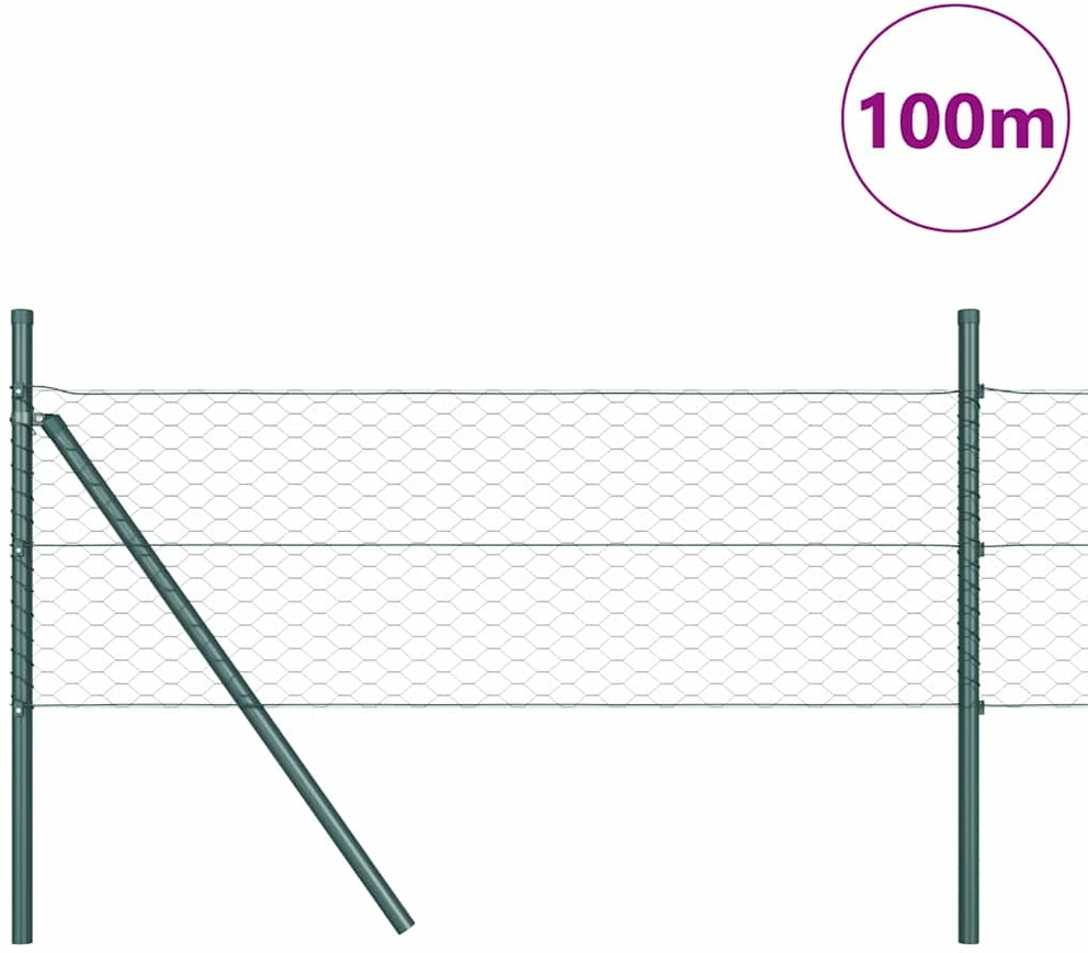 Heksagonalinė tvoros tvirtinimo sistema 100 x 0,4 m Žalia