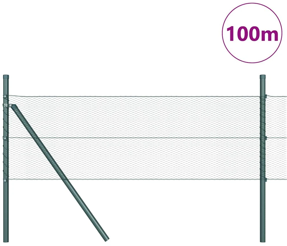 Heksagonalinė tvoros tvirtinimo sistema 100 x 0,5 m Žalia