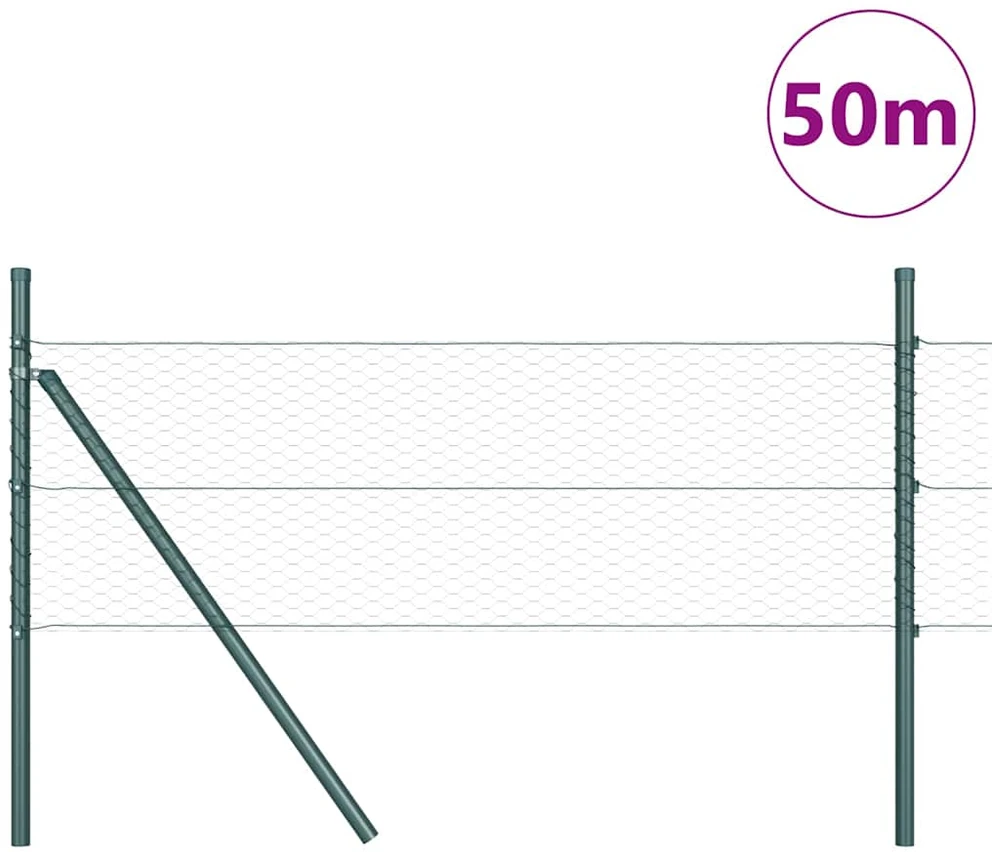 Heksagonalinė tvoros tvirtinimo sistema 50 x 0,5 m Žalia