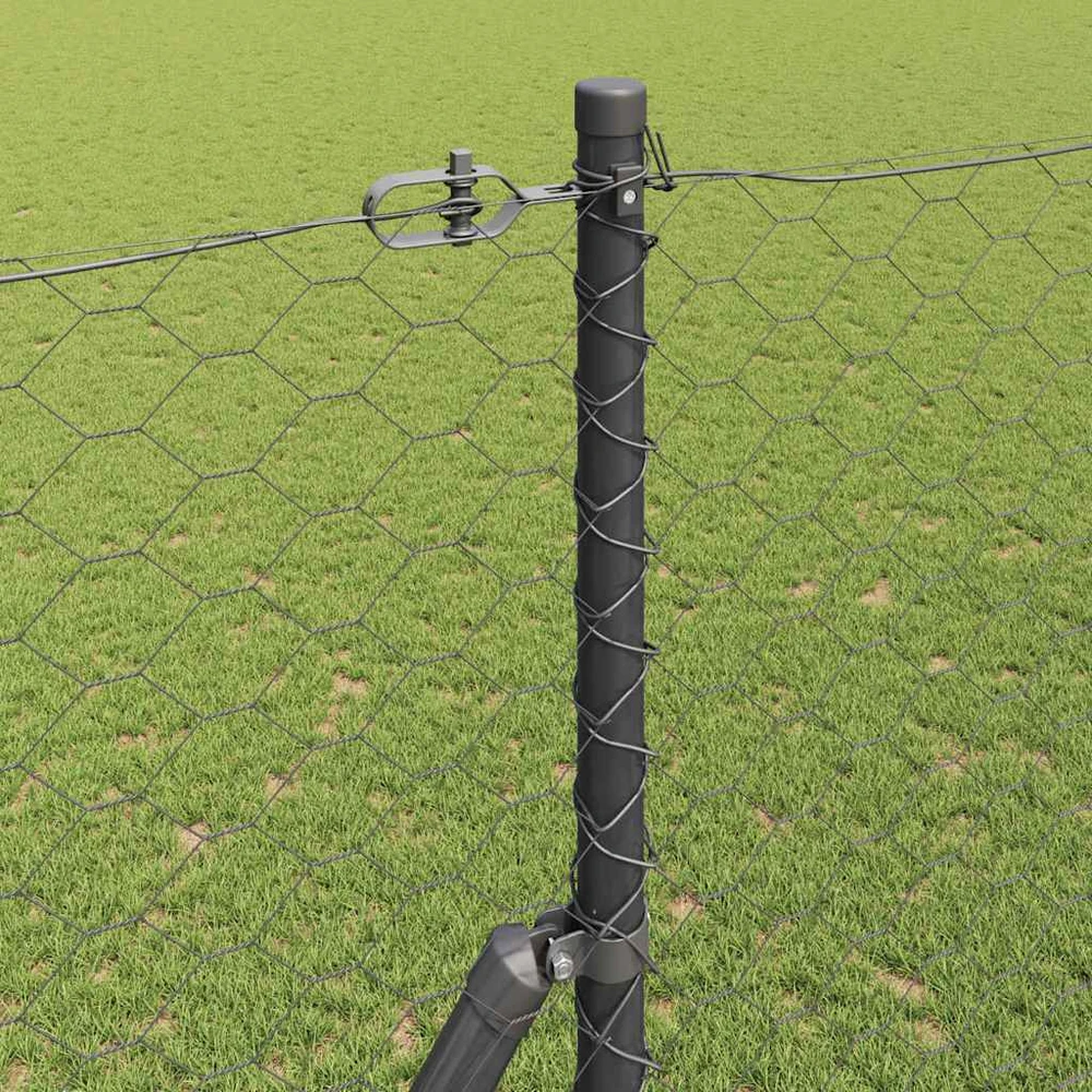 Heksagonalinė tvoros tvirtinimo sistema 25 x 1,5 m Pilka