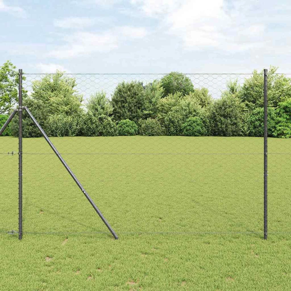Heksagonalinė tvoros tvirtinimo sistema 25 x 1,5 m Pilka