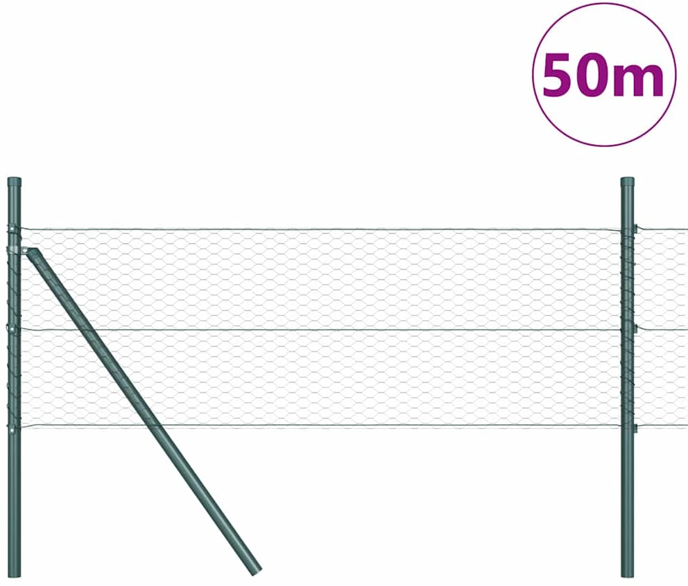 Heksagonalinė tvoros tvirtinimo sistema 50 x 0,4 m Pilka