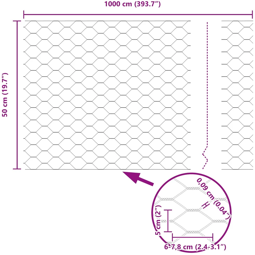 Heksagoninė tvora 0,5 x 10 m PVC Žalia
