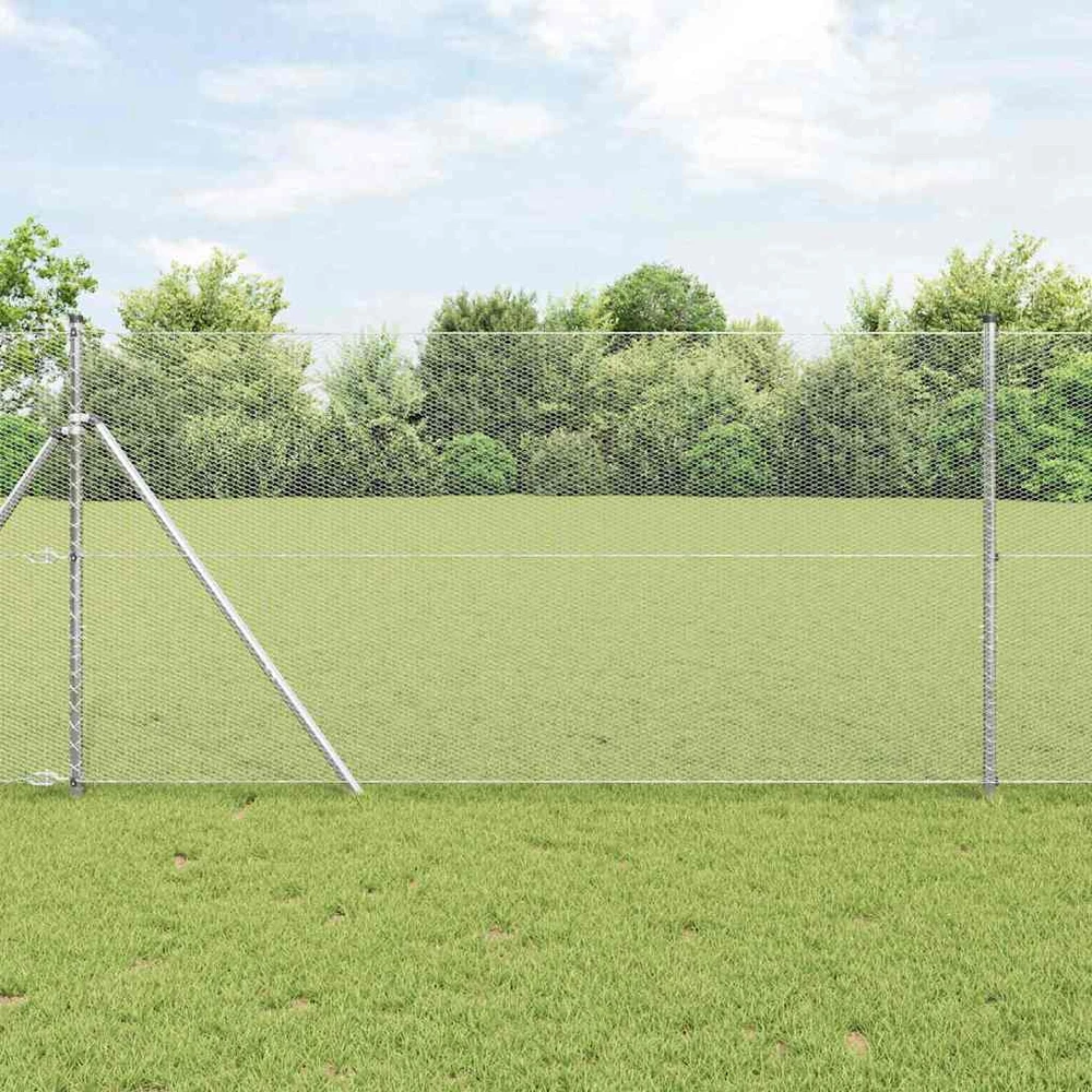 Heksagoninė tvora 1,2 x 100 m Galvanizuotas plienas Sidabrinė