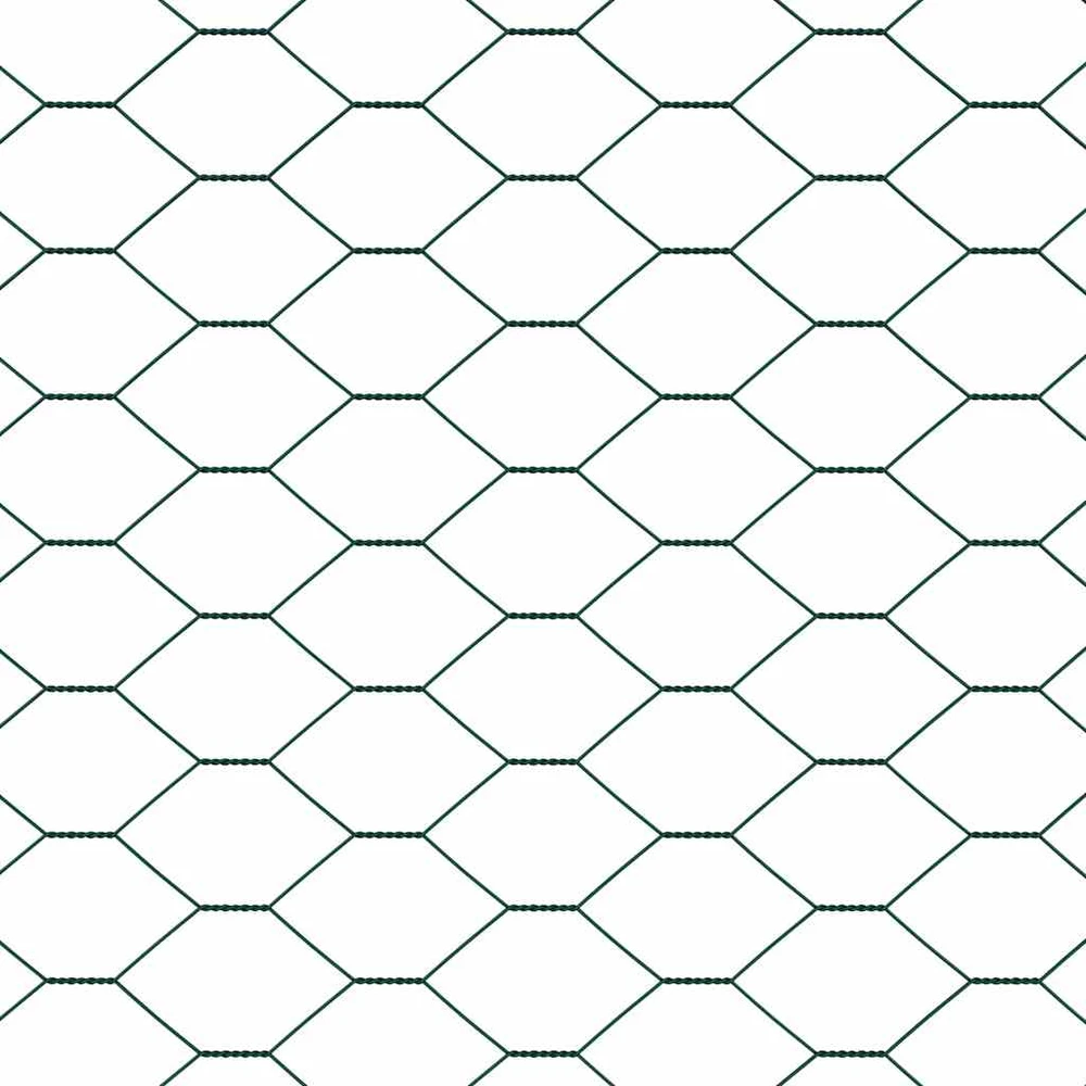 Heksagoninė tvora 1,4 x 25 m PVC Žalia
