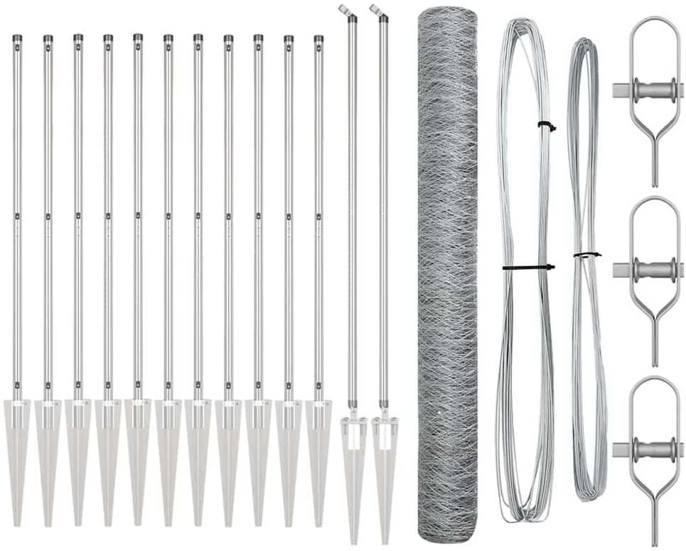 Hexagonal Fence with Post 10 x 1,4 m Galvanizuotas plienas