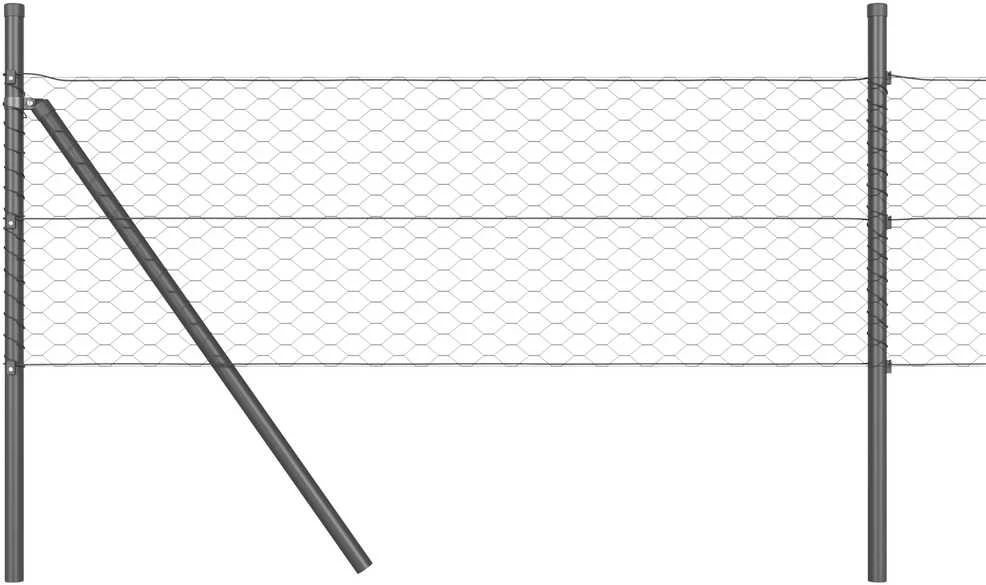 Heksagonalinė tvoros tvirtinimo sistema 25 x 0,8 m Pilka
