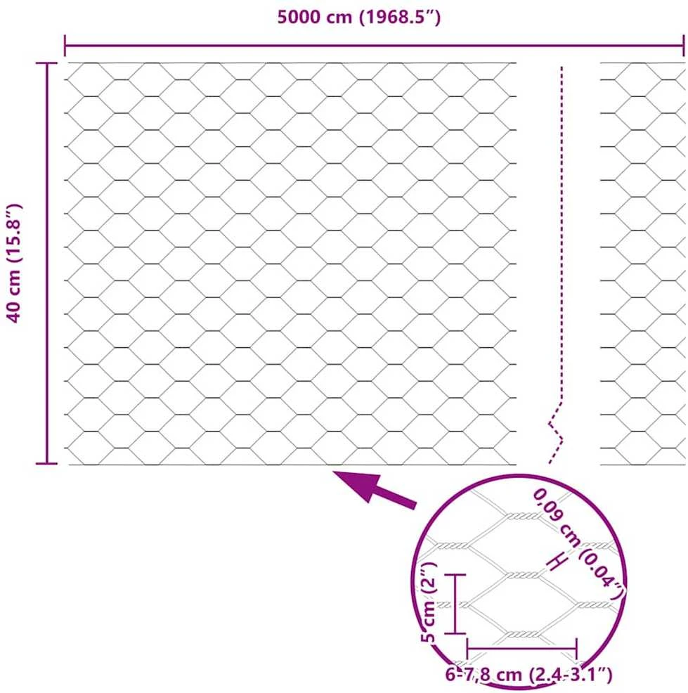 Hexagonal Fence with Post 50 x 0,4 m PVC dengtas plienas Žalia