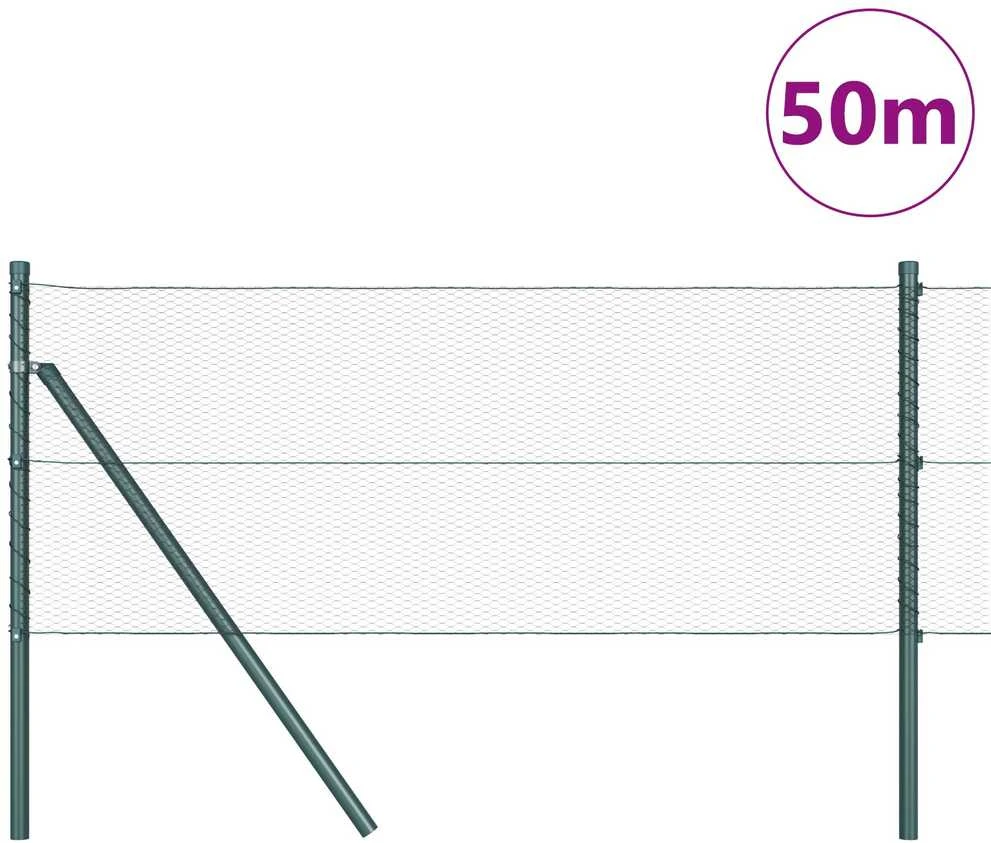 Heksagonalinė tvoros tvirtinimo sistema 50 x 0,4 m Žalia