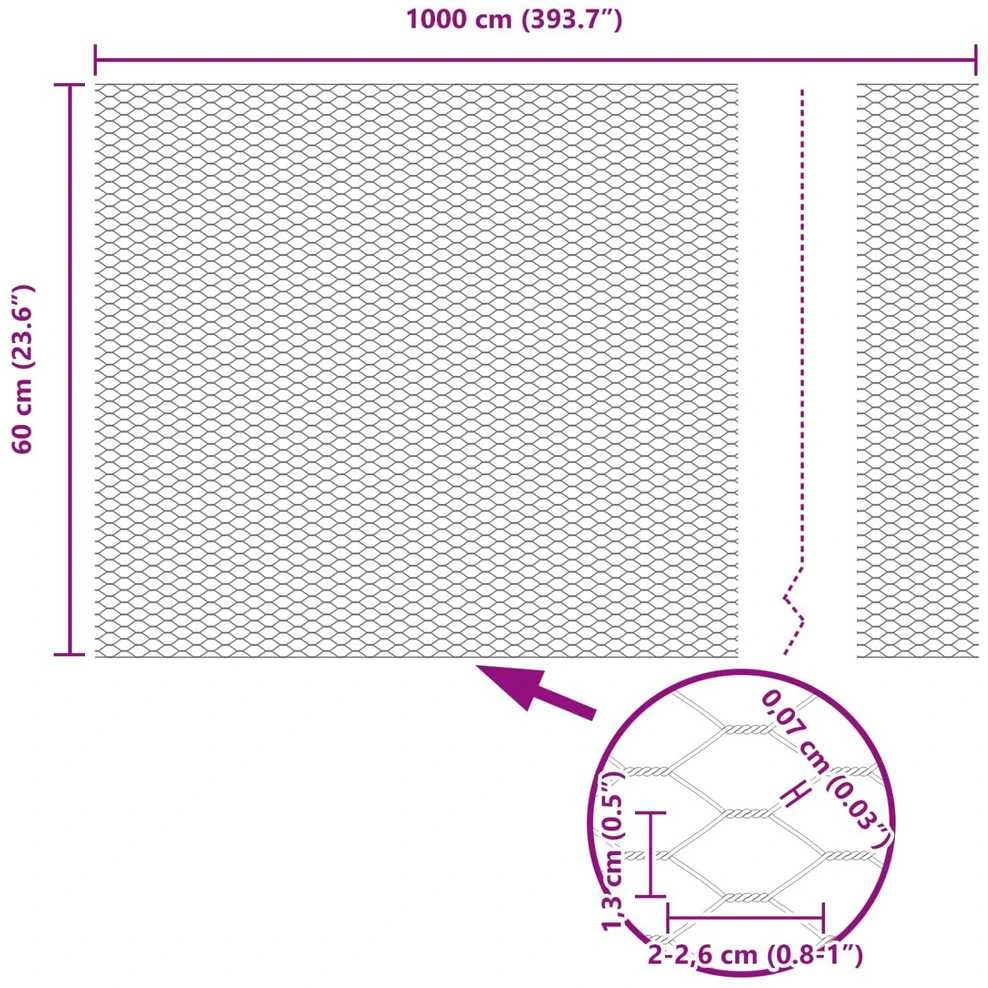 Heksagoninė tvora 0,6 x 10 m PVC Žalia