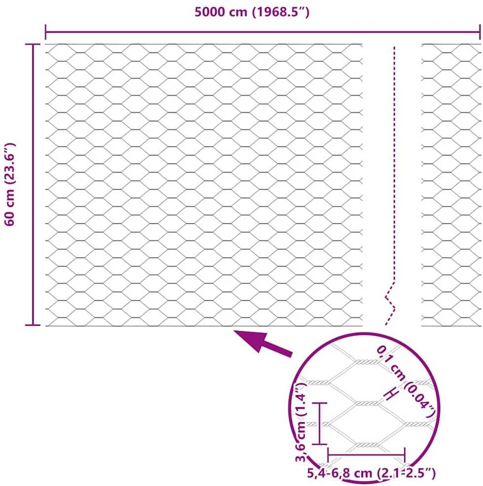 Hexagonal Fence with Post 50 x 0,6 m PVC dengtas plienas Žalia