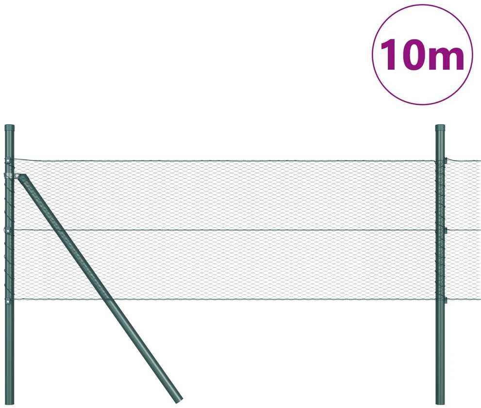 Heksagonalinė tvoros tvirtinimo sistema 10 x 0,8 m Žalia