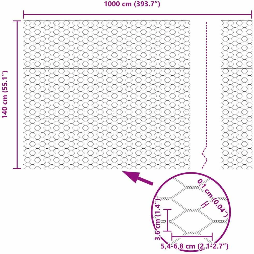 Heksagoninė tvora 1,4 x 10 m PVC Žalia