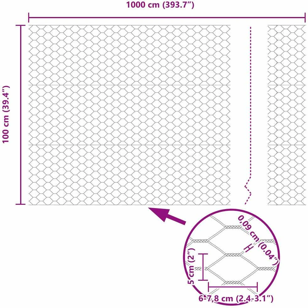 Heksagoninė tvora 1 x 10 m PVC Žalia