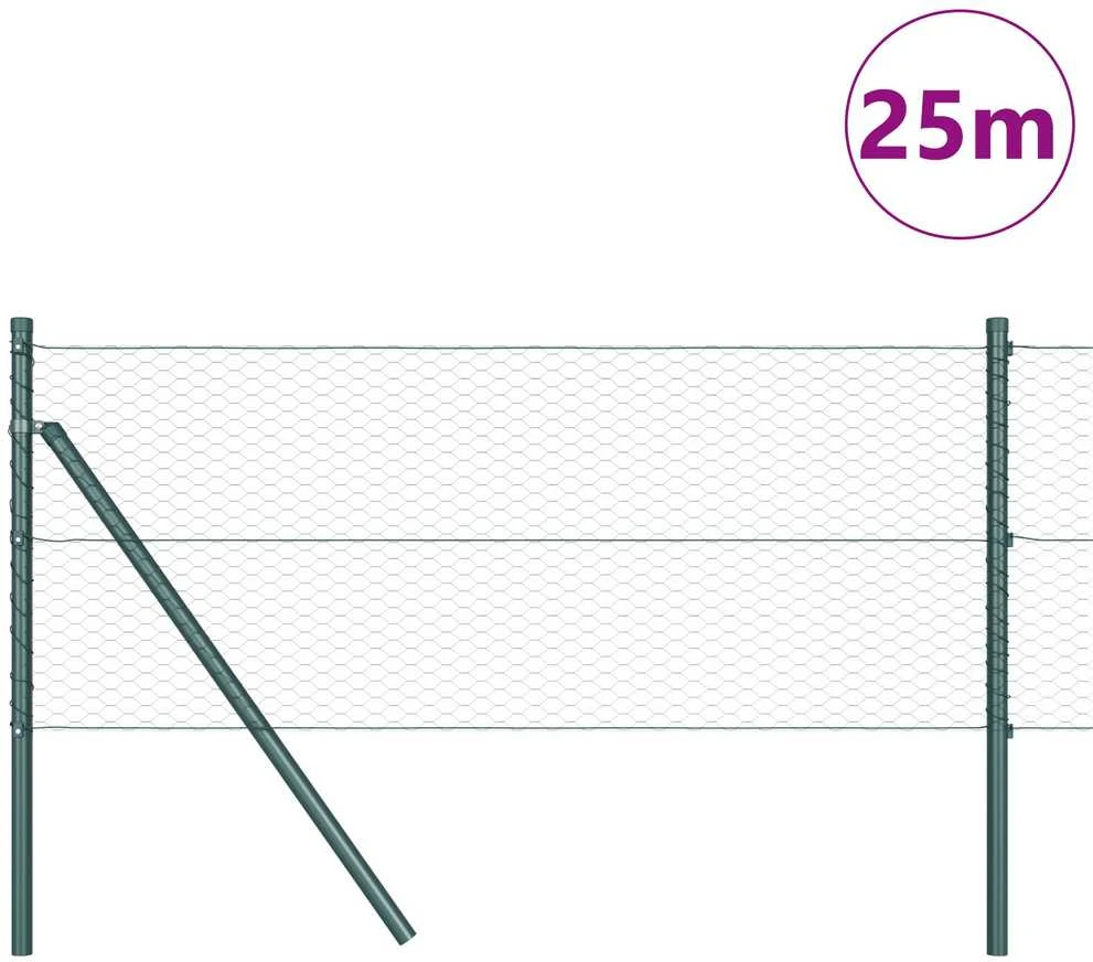 Heksagonalinė tvoros tvirtinimo sistema 25 x 0,6 m Žalia