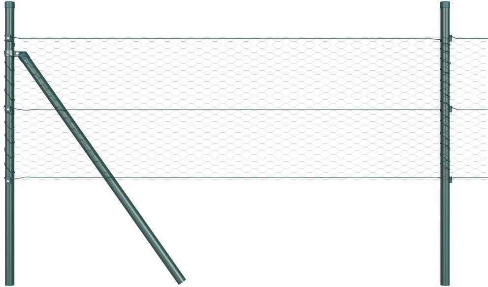 Heksagonalinė tvoros tvirtinimo sistema 25 x 0,8 m Žalia