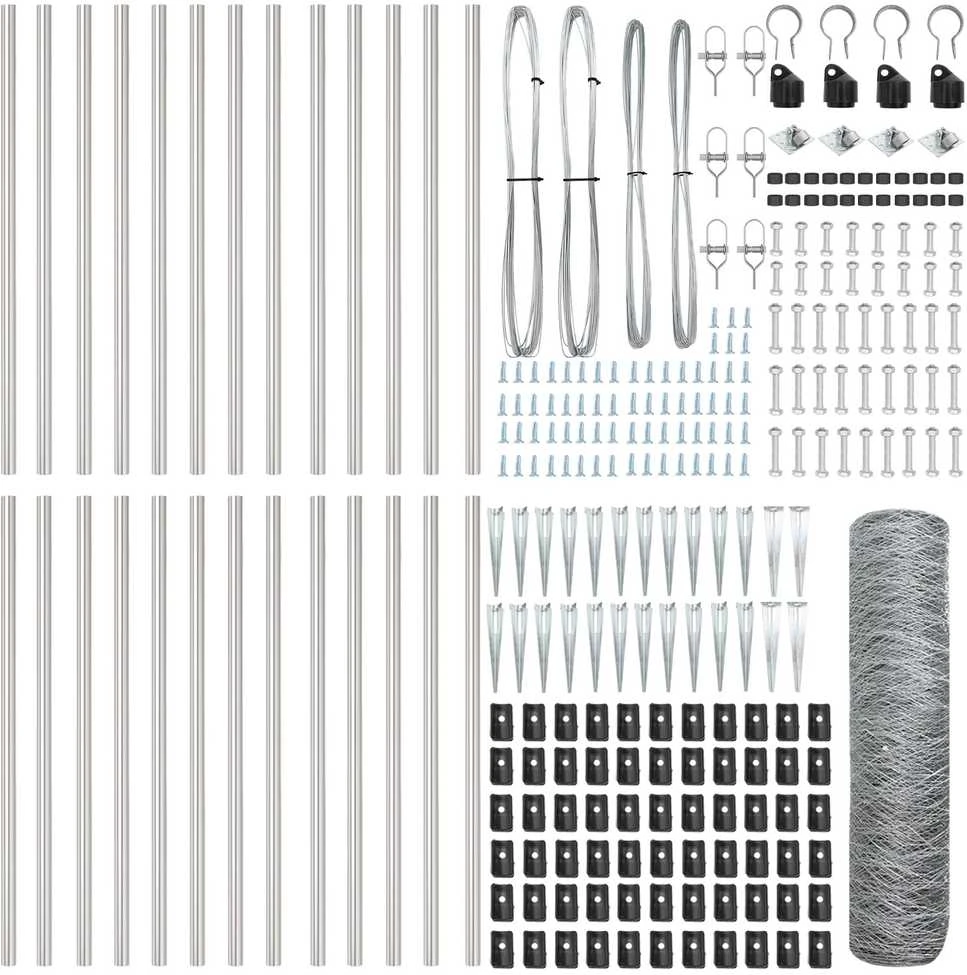 Hexagonal Fence with Post 50 x 0,4 m Galvanizuotas plienas