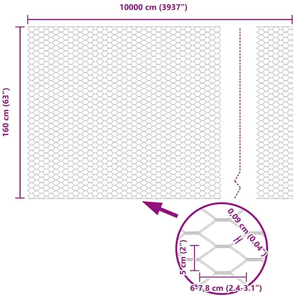 Hexagonal Fence with Post 100 x 1,6 m PVC dengtas plienas Žalia