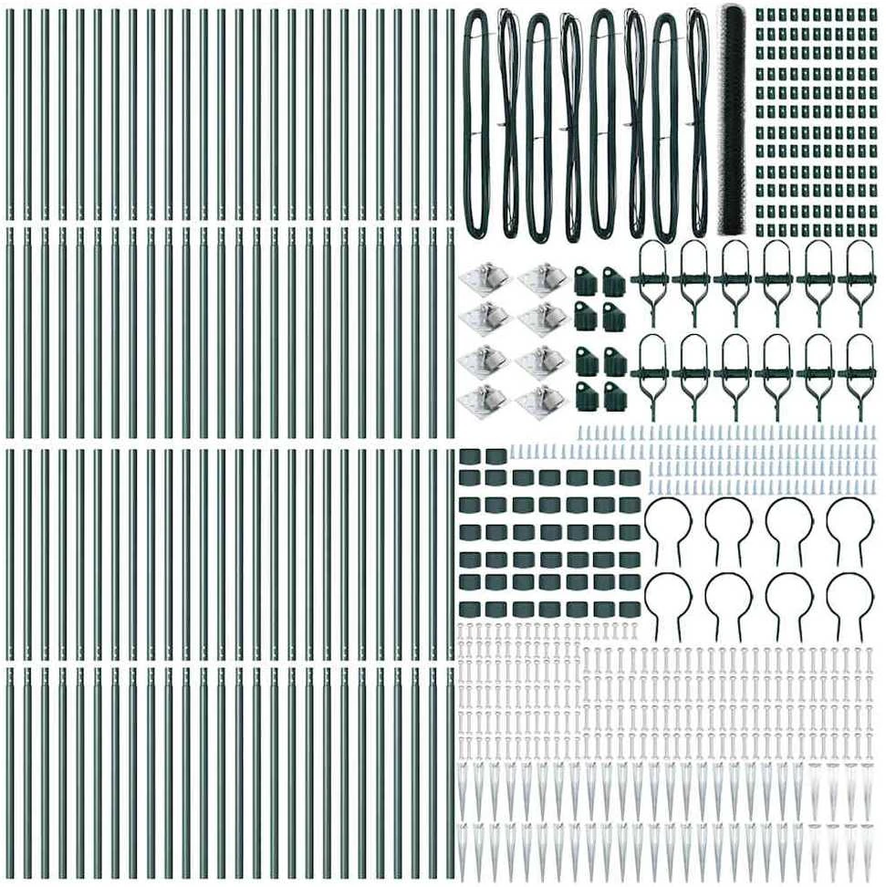 Hexagonal Fence with Post 100 x 1,6 m PVC dengtas plienas Žalia