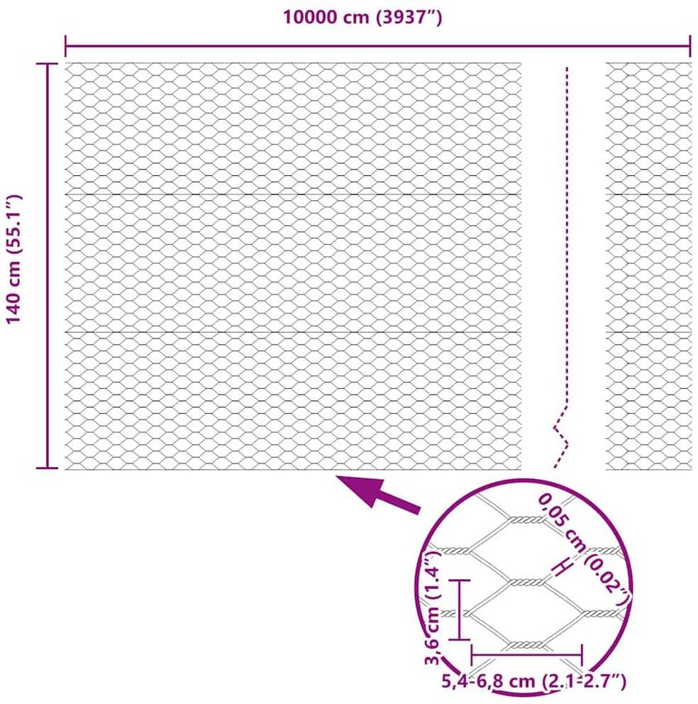 Šešiakampė tvora su betono pagrindu 100 x 1,4 m Sidabrinė