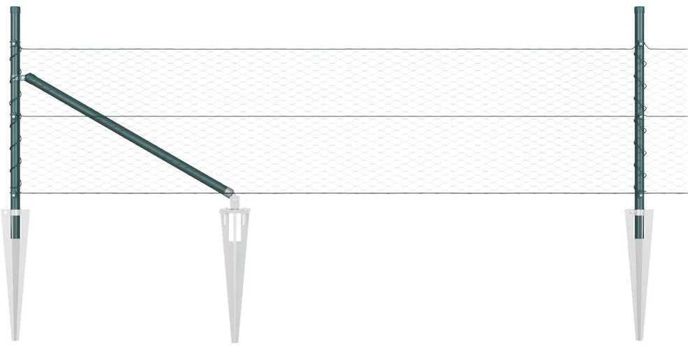 Hexagonal Fence with Post 100 x 0,4 m PVC dengtas plienas Žalia