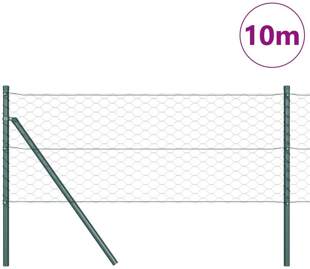 Heksagonalinė tvoros tvirtinimo sistema 10 x 0,6 m Žalia