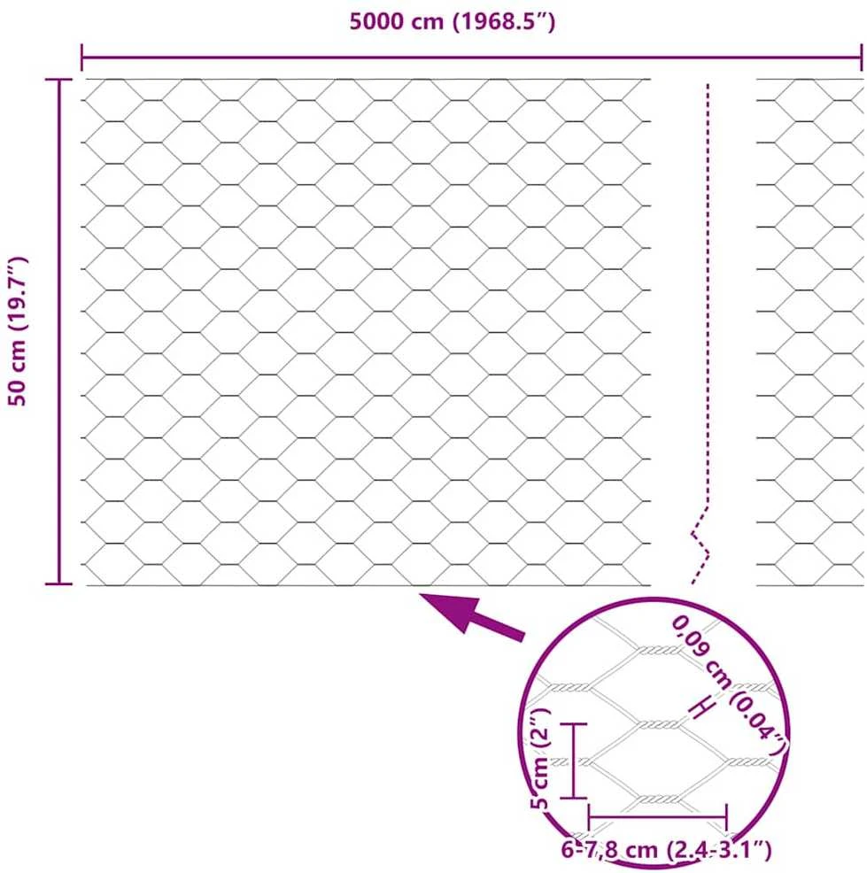 Hexagonal Fence with Post 50 x 0,5 m PVC dengtas plienas Žalia