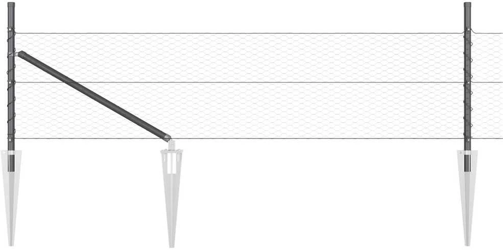 Hexagonal Fence with Post 10 x 0,8 m PVC dengtas plienas Pilka