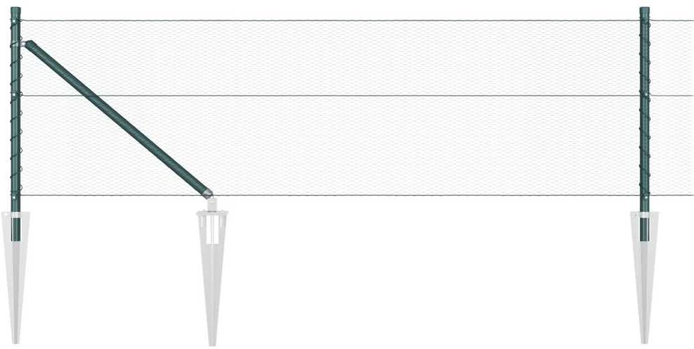 Hexagonal Fence with Post 10 x 0,8 m PVC dengtas plienas Žalia