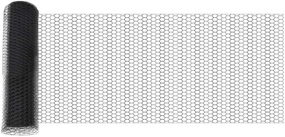 Hexagonal Fence with Post 100 x 0,6 m PVC dengtas plienas Pilka