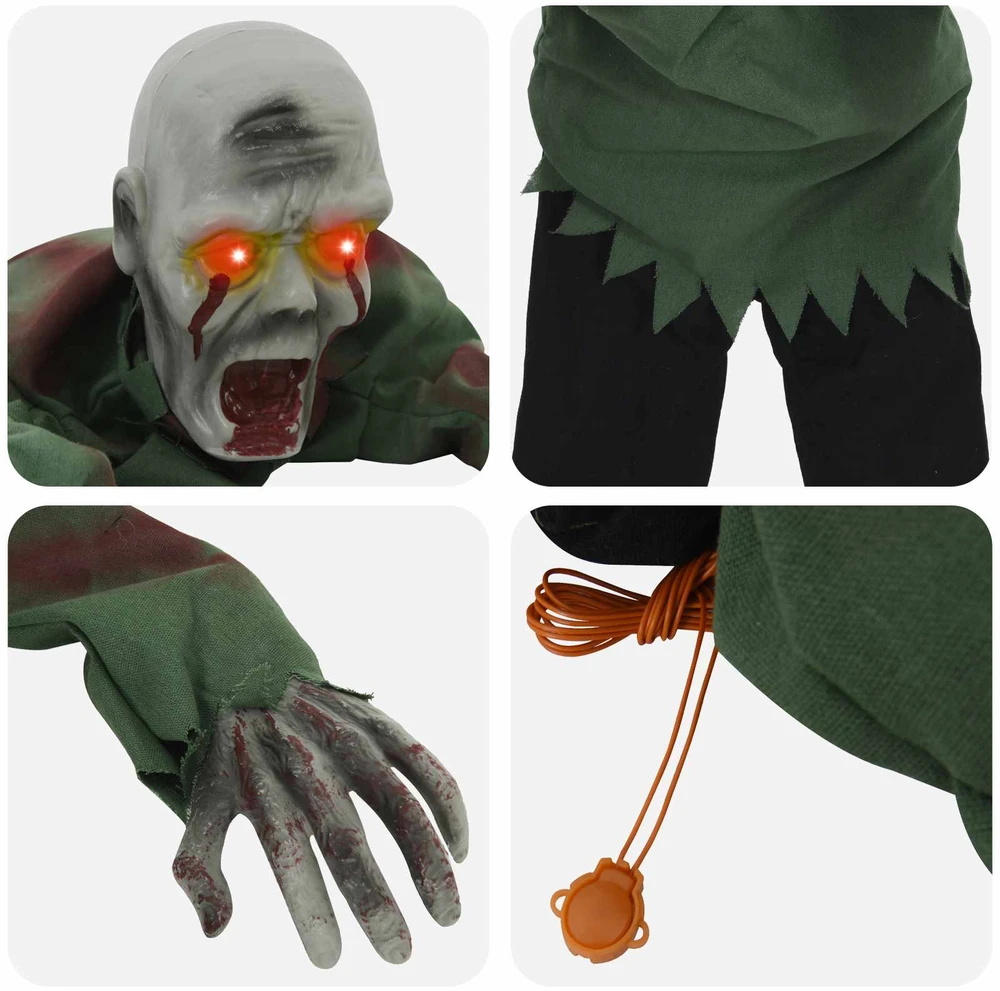 Helovino ropojantis zombis SPOOKA Žalia 110 x 50 x 21 cm