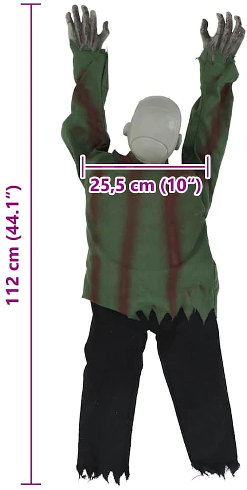 Helovino dekoracija zombis SPOOKA Žalia 110 x 50 x 21 cm