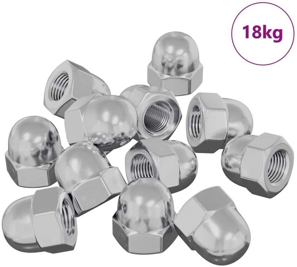 Hex gilių riešutai 3913 vnt. Sidabro Metalas