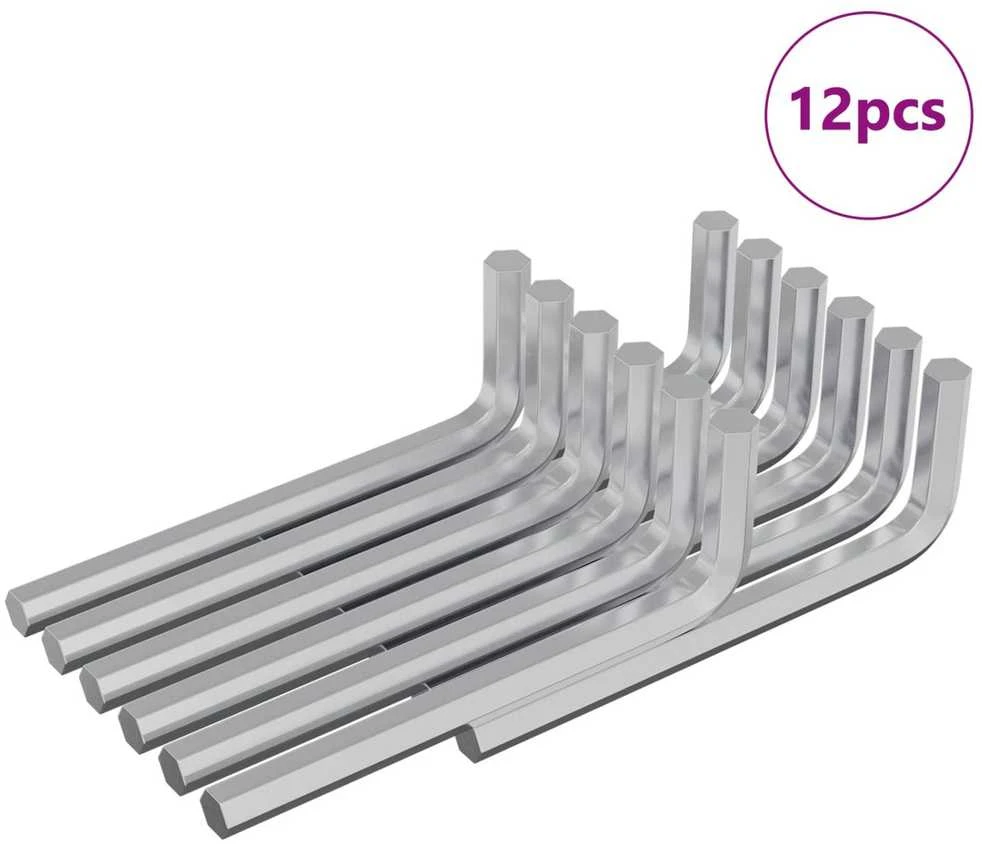 Hex rakto 12 vnt. Sidabrinė 32 x 86 mm Plienas