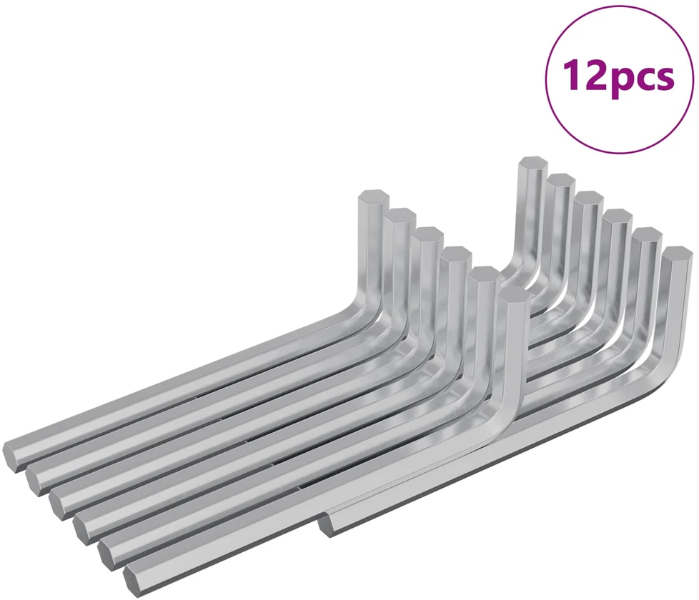 Hex rakto 12 vnt. Sidabrinė 32 x 86 mm Plienas
