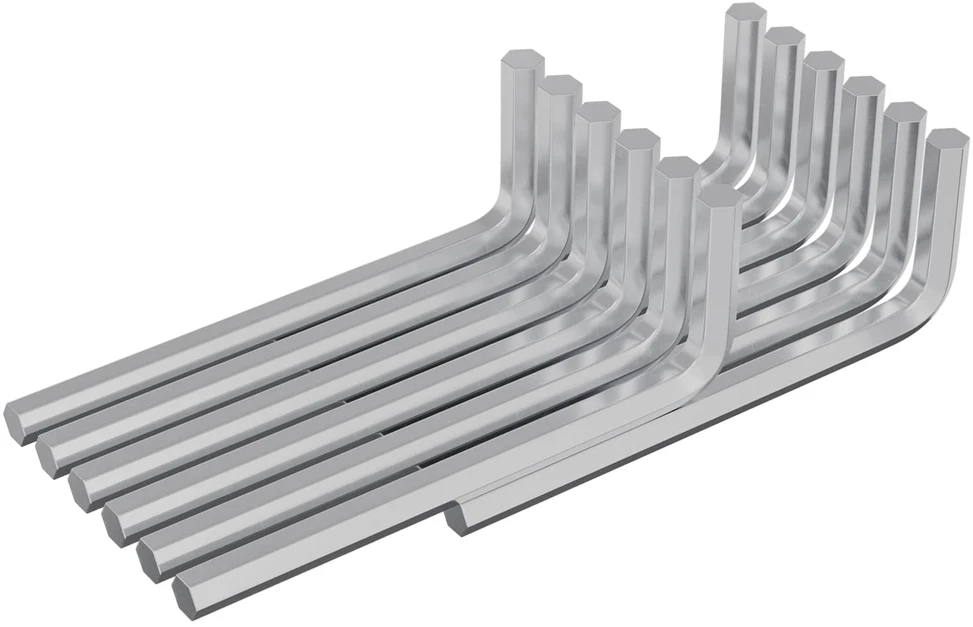 Hex rakto 12 vnt. Sidabrinė 32 x 86 mm Plienas