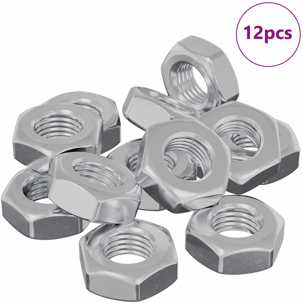 Hex veržlė 12 vnt. Sidabrinė m8 Metalas