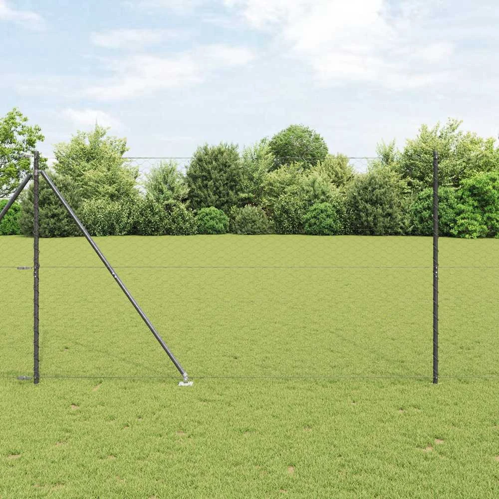 Hexagonal Fence with Post 100 x 1,5 m PVC dengtas plienas Pilka