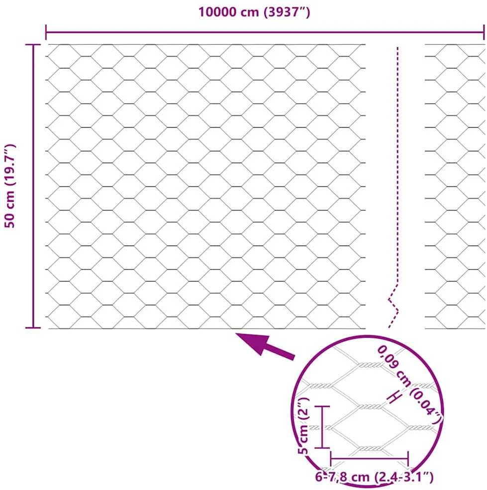 Hexagonal Fence with Post 100 x 0,5 m PVC dengtas plienas Žalia
