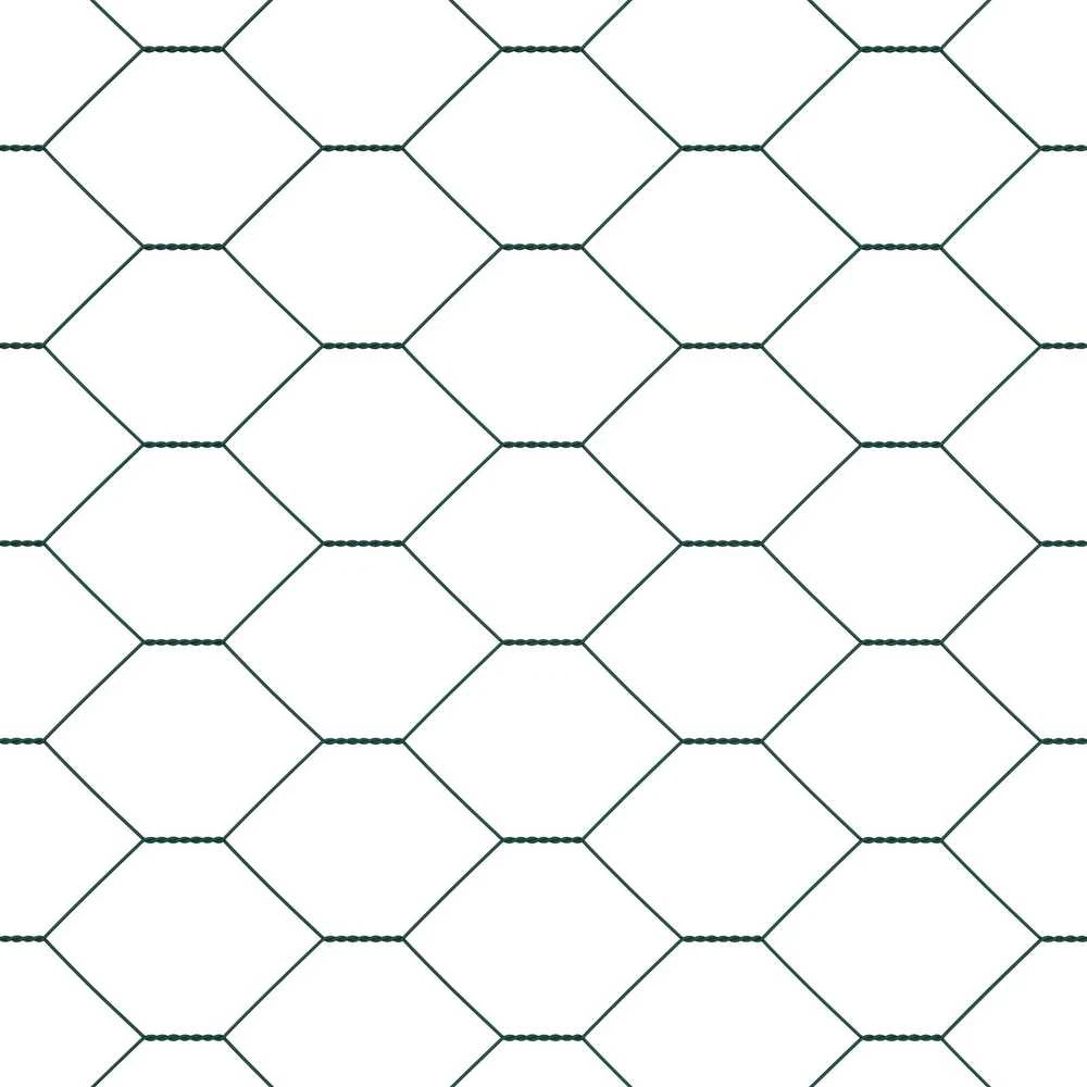 Hexagonal Fence with Post 100 x 0,5 m PVC dengtas plienas Žalia