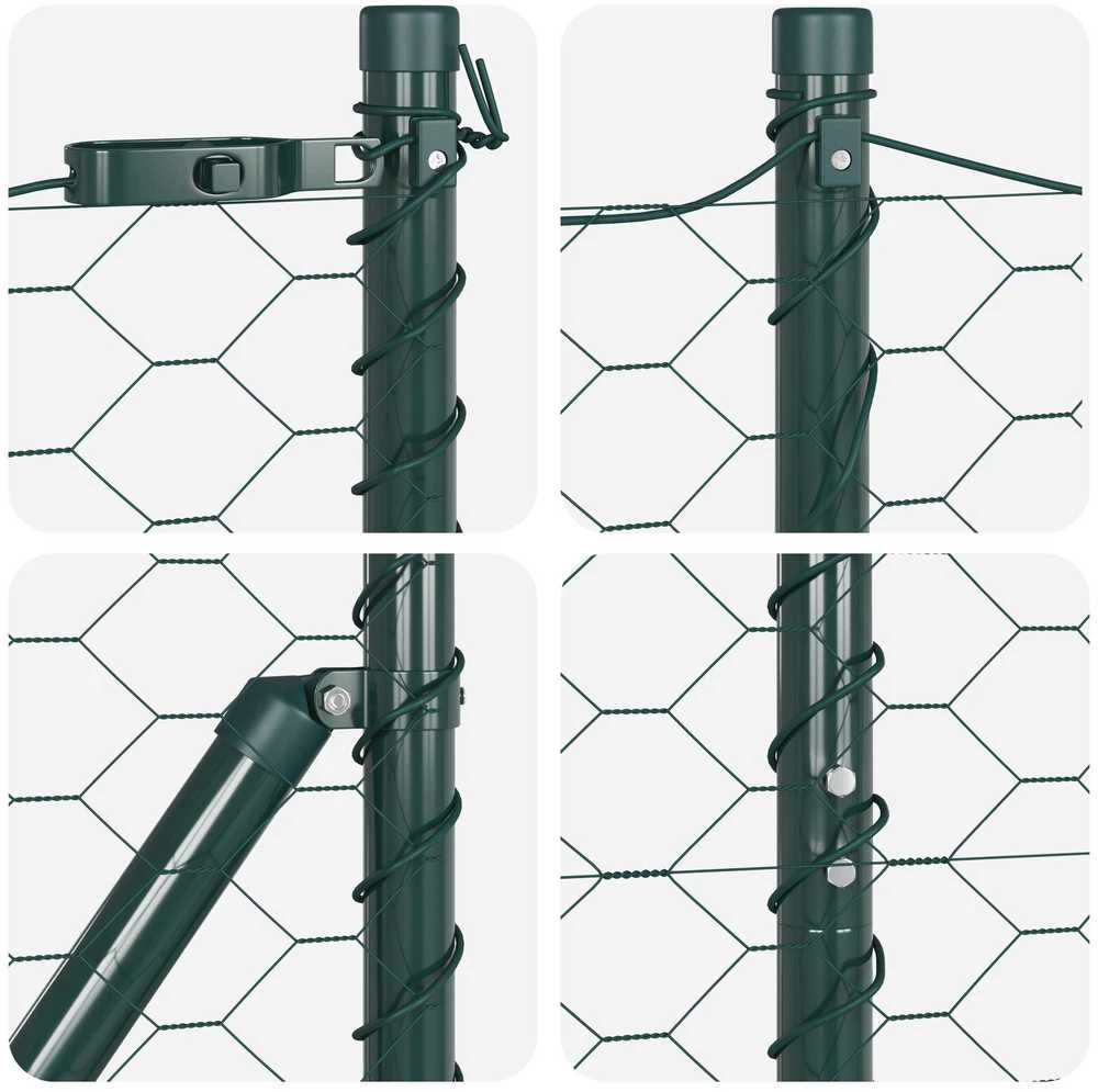 Hexagonal Fence with Post 100 x 1,4 m PVC dengtas plienas Žalia