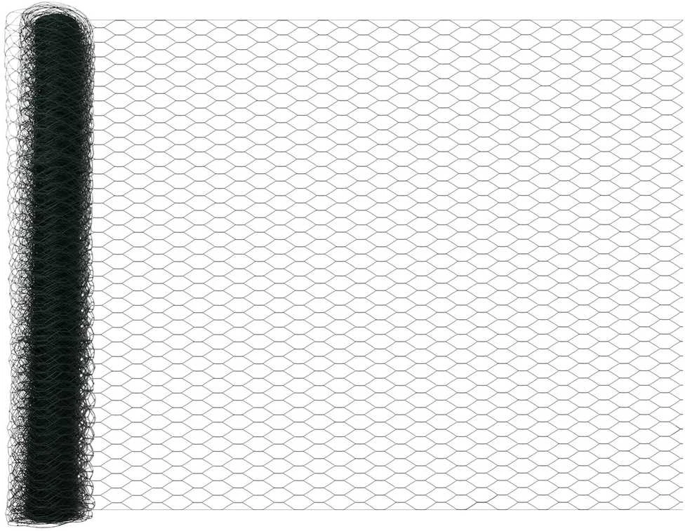 Hexagonal Fence with Post 100 x 1,4 m PVC dengtas plienas Žalia