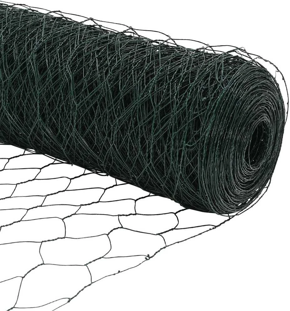 Hexagonal Fence with Post 100 x 1,4 m PVC dengtas plienas Žalia