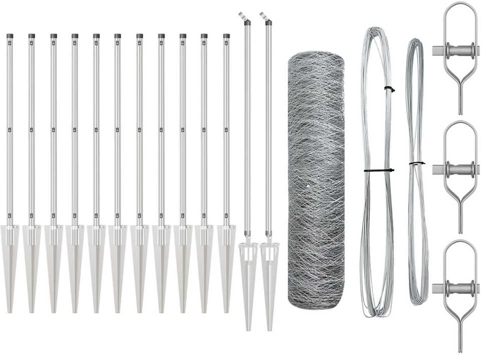 Hexagonal Fence with Post 25 x 0,8 m Galvanizuotas plienas