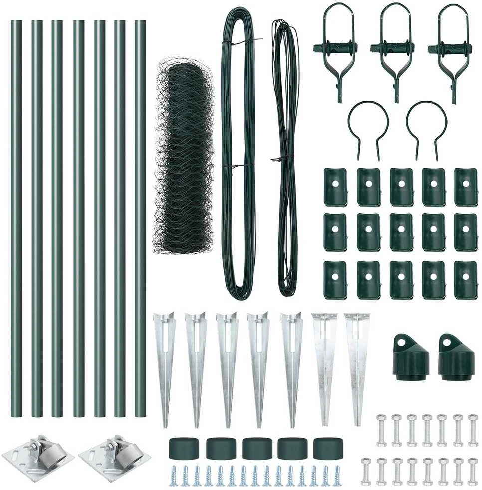 Hexagonal Fence with Post 10 x 0,5 m PVC dengtas plienas Žalia