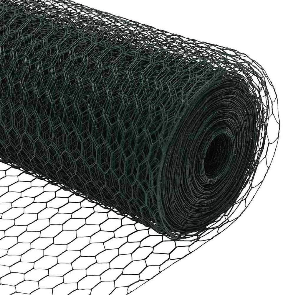 Hexagonal Fence with Post 100 x 0,6 m PVC dengtas plienas Žalia