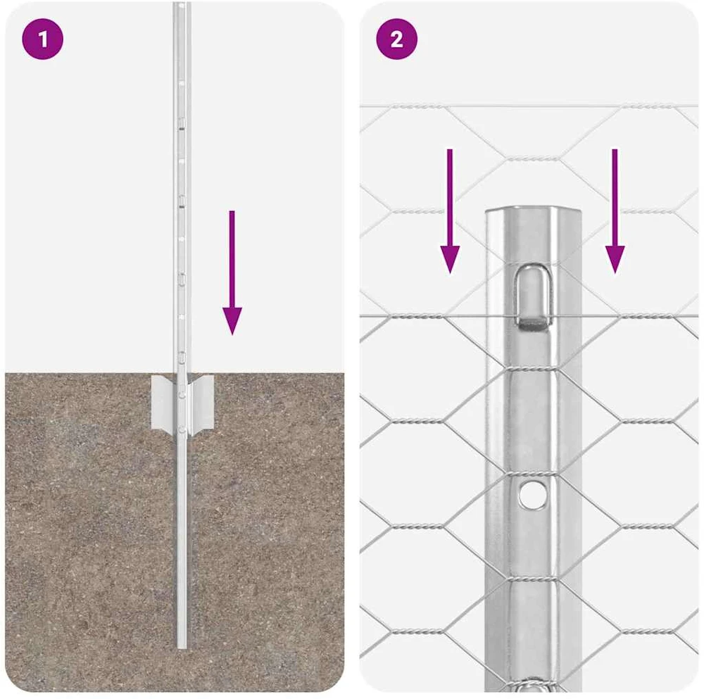 Hexagonal Fence with Post 10 x 0,4 m Galvanizuotas plienas